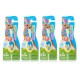 PACK DE 4 FLOSSBRUSH CEPILLO INFANTIL 0-3 AÑOS COLOR AMARILLO