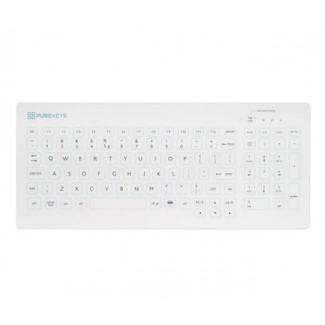 PUREKEYS TECLADO INALÁMBRICO SILICONA MÉDICA - BLANCO