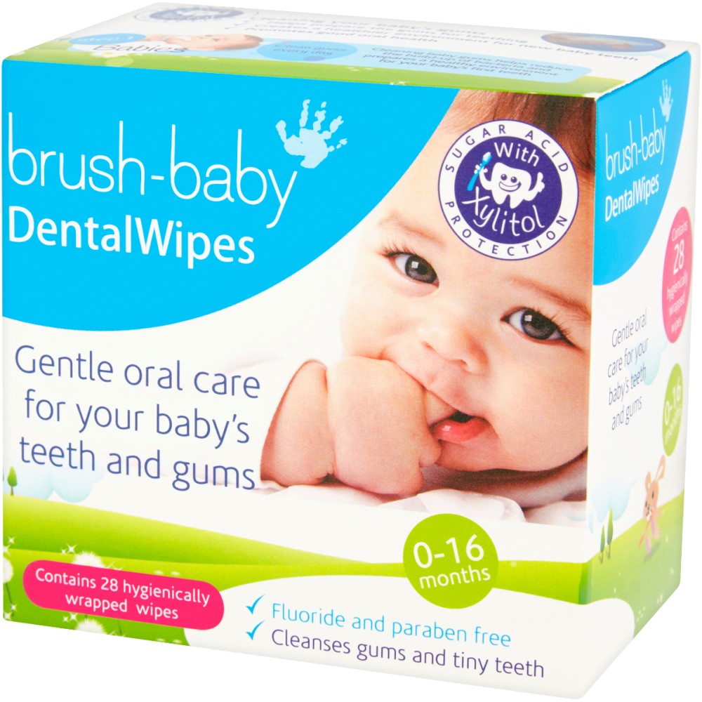 Toallitas con Xylitol para limpieza dental Brush Baby