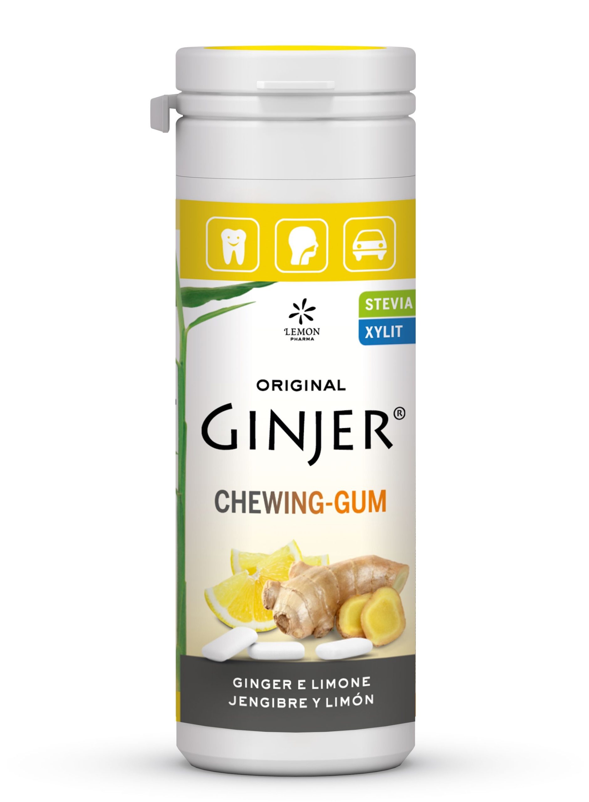 GINJER Chicles  Jengibre-Limón bote 30 gr