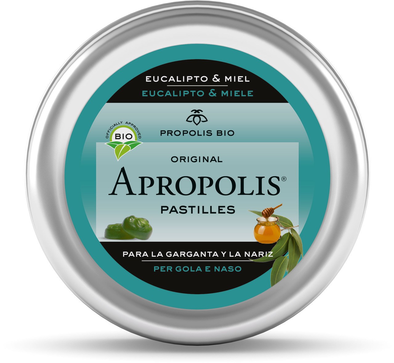 Pastillas Apropolis BIO (con Stevia) sabor Miel y Eucalipto