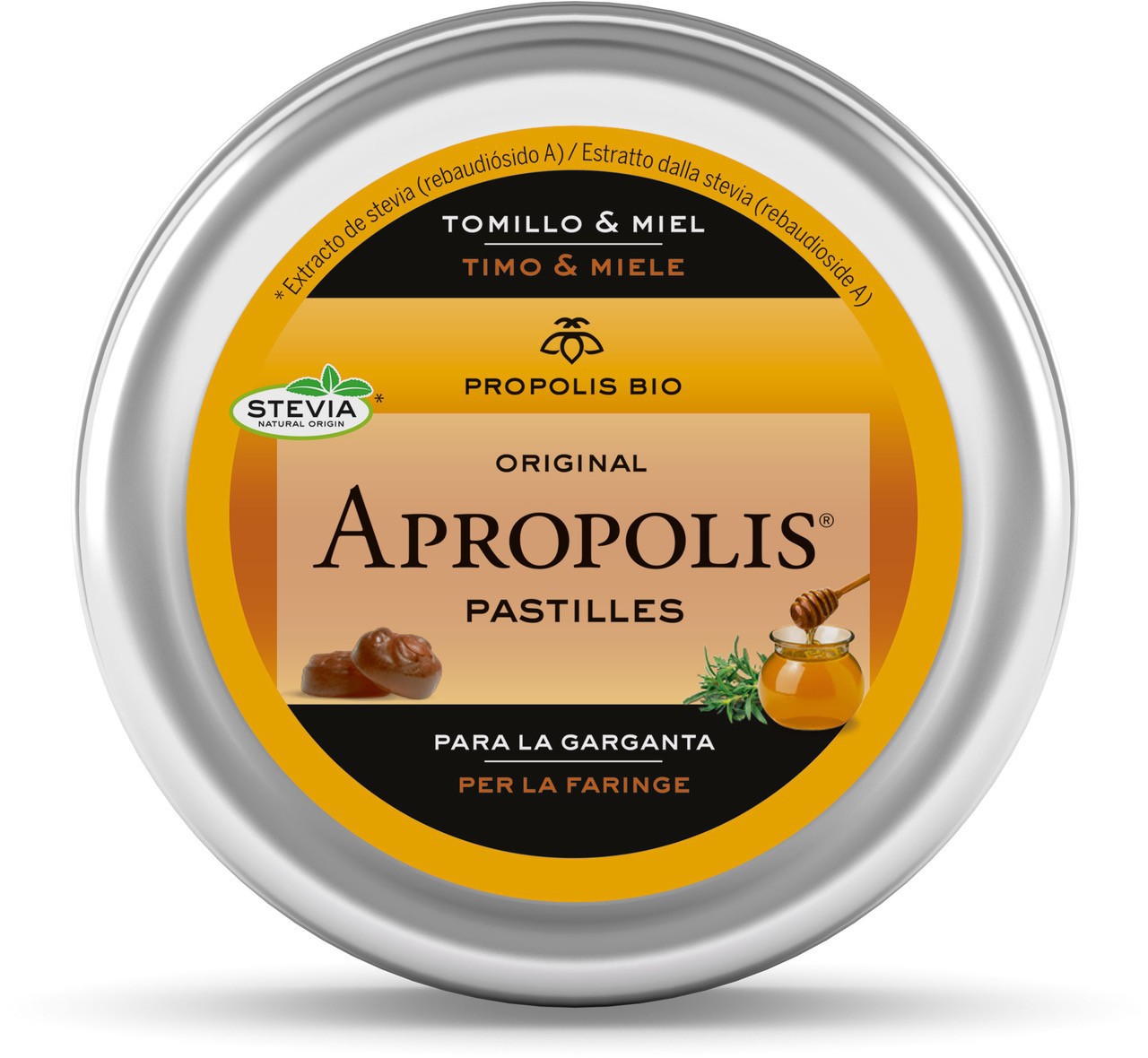 Pastillas propoleo Bio sabor Miel y Tomillo lata 40g