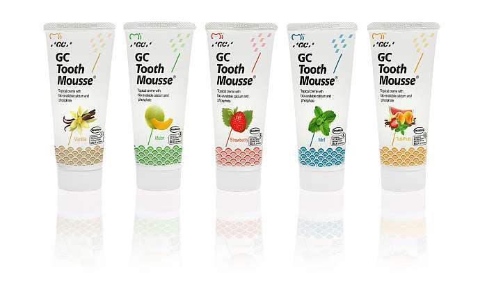 GC Tooth Mousse bote 40 gr 5 uds. sabores surtidos